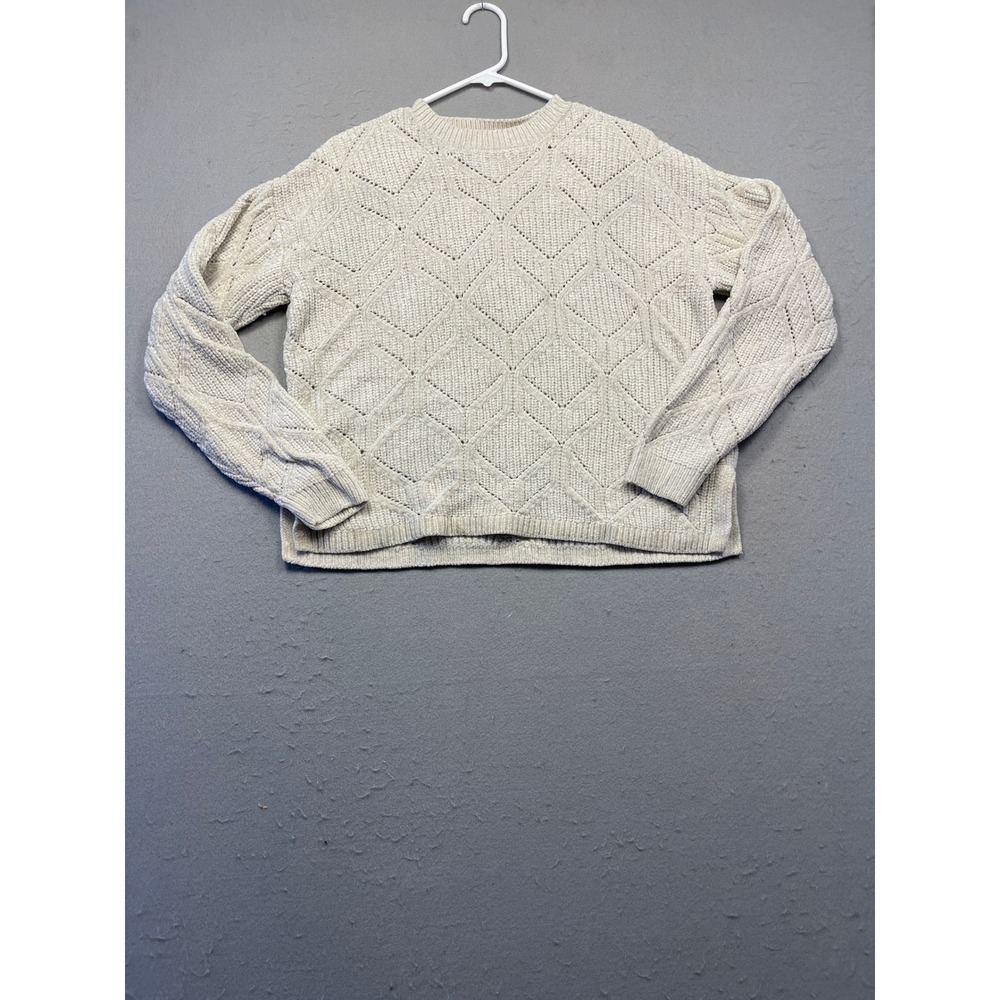 Weatherproof Vintage Sweater Polyester Chenille Cream Small Womens